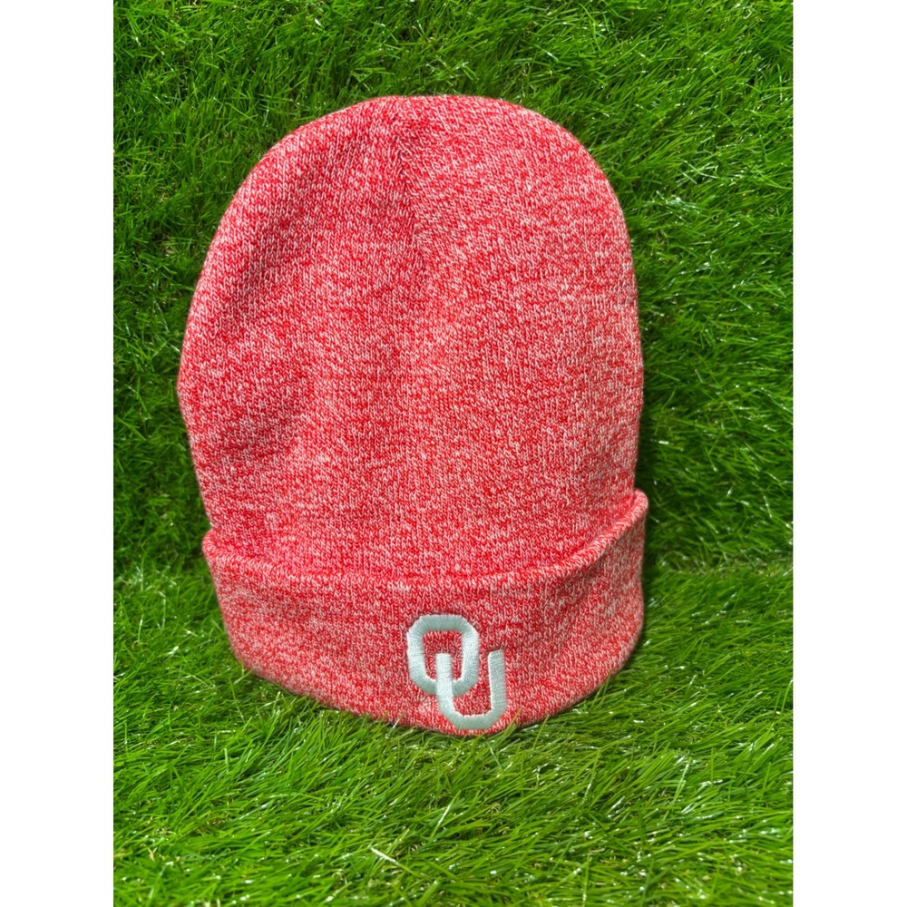 Oklahoma Sooners OU Beanie‎ Hat Red White Marled Knit Cuffed New Mens